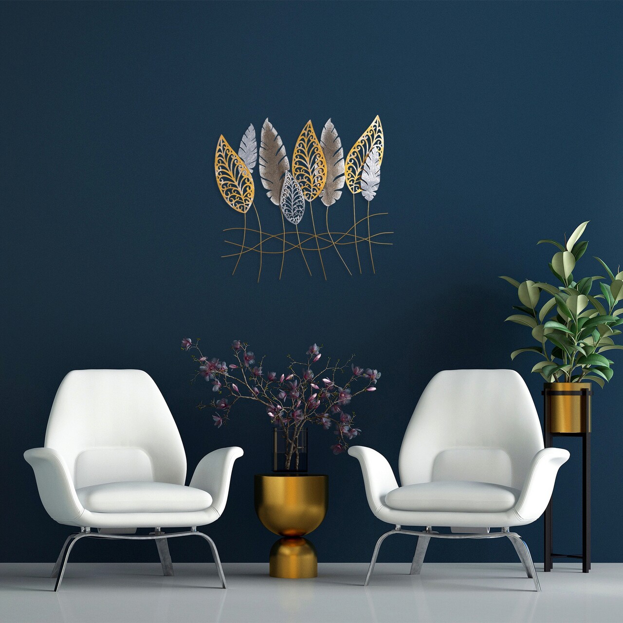 Decoratiune de perete, Kosmer, Metal, Dimensiune: 75 x 80 x 5 cm, Multicolor - 1 | YEO