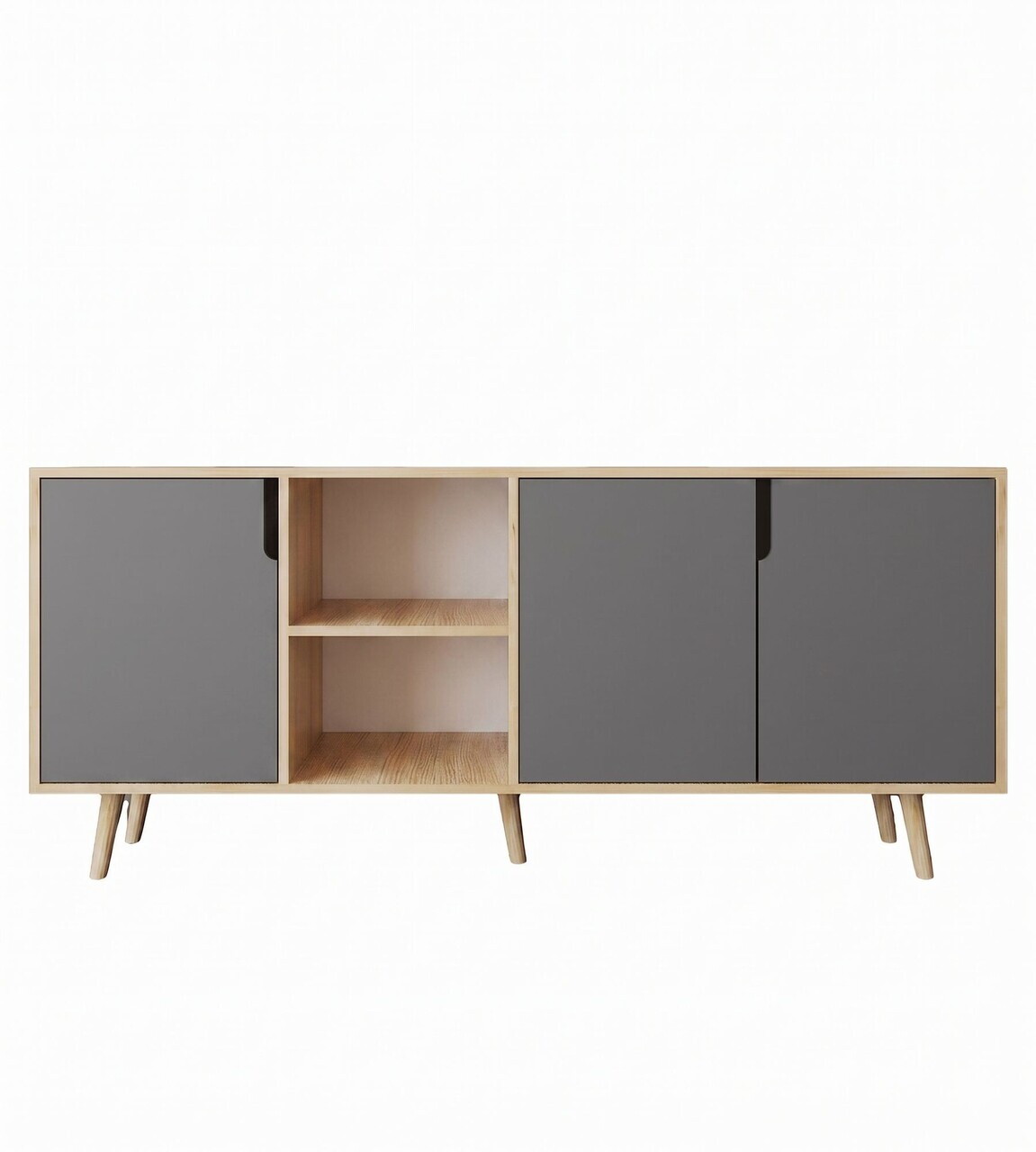 Consola, Hanah Home, Latina Modern 180, 180x80x45 cm, PAL MELAMINAT, Stejar safir / Antracit — imaginea 5