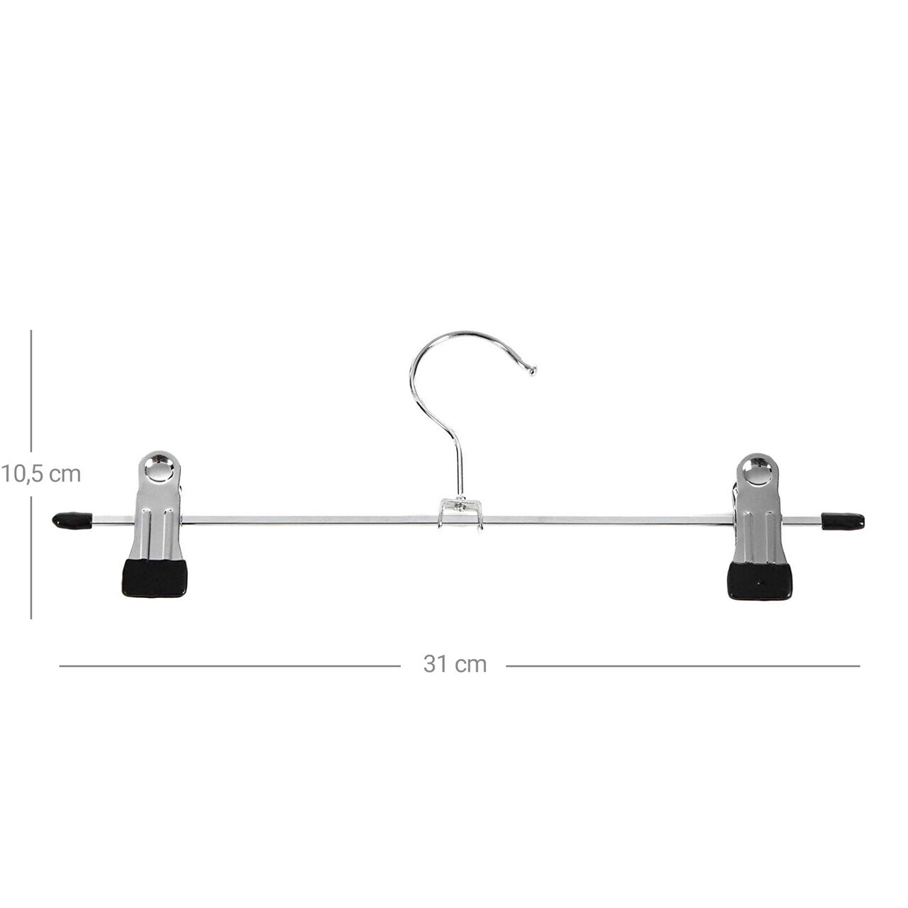 Set 20 umerase metal pantaloni cu cleme, Songmics, max 3 kg, argintiu/negru - view 3