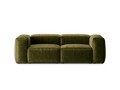 Canapea 2 locuri, Bergamo, Cosmopolitan Design, 224x108x70 cm, catifea chenille raiata, verde