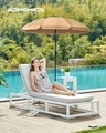 Umbrela pentru terasa, gradina, plaja Songmics, D160 cm, protectie solara UPF 50+, maro