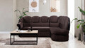Coltar extensibil dreapta 3 locuri ELTAP, L-004, Lord, 243x180x112 cm, lemn/poliester, maro inchis/negru