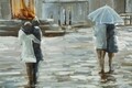 Tablou decorativ Old City, Mauro Ferretti, 120x80 cm, canvas pictat manual, multicolor