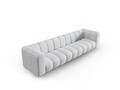 Canapea 5 locuri, Lupine, Micadoni Home, BL, 318x87x70 cm, poliester chenille, gri deschis