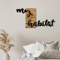 Decoratiune de perete, My Habitat, Metal/lemn, Dimensiune: 117 x 3 x 58 cm, Nuc / Negru