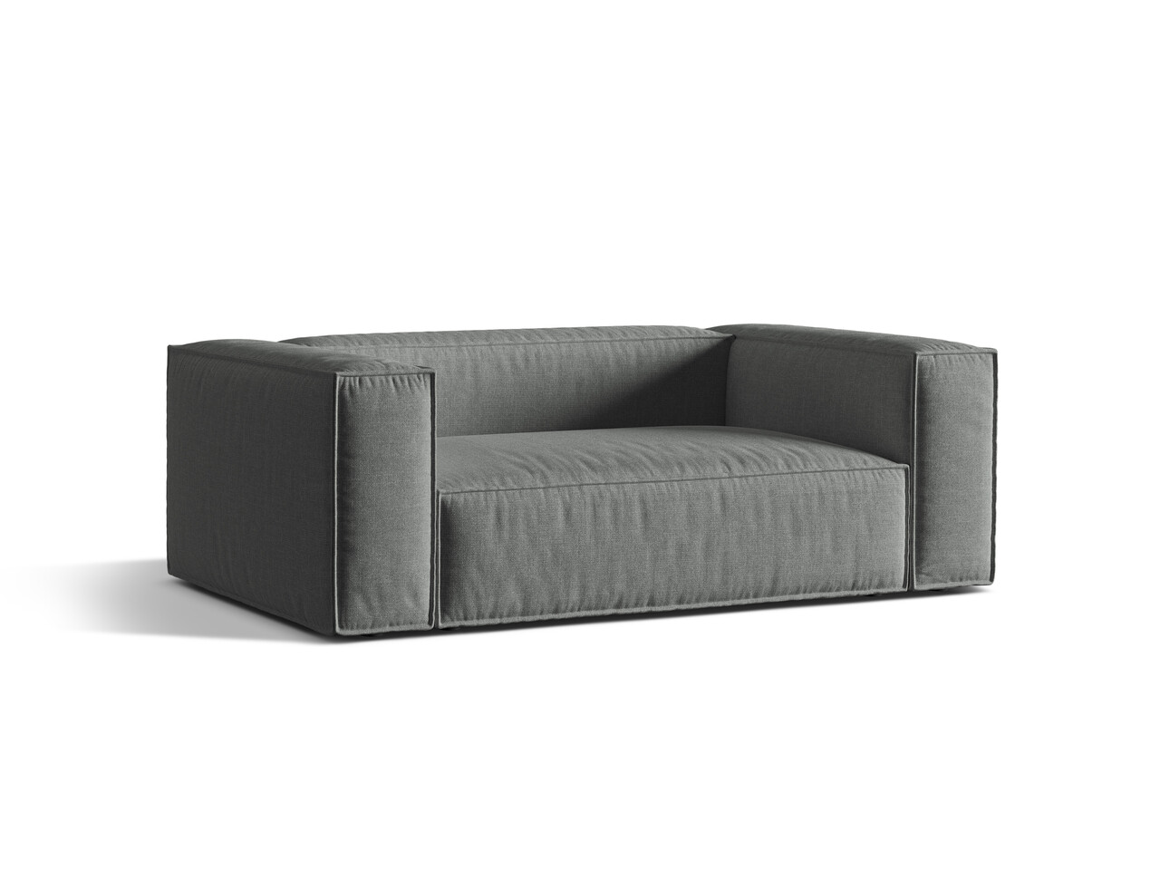 Canapea 2 locuri, Nuria-215, Micadoni Home, 170x110x72 cm, tesatura structurata chenille, gri - 1 | YEO