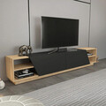 Comoda TV, Retricy, Rhodes, 240x37.1x47.4 cm, PAL, Stejar / Antracit