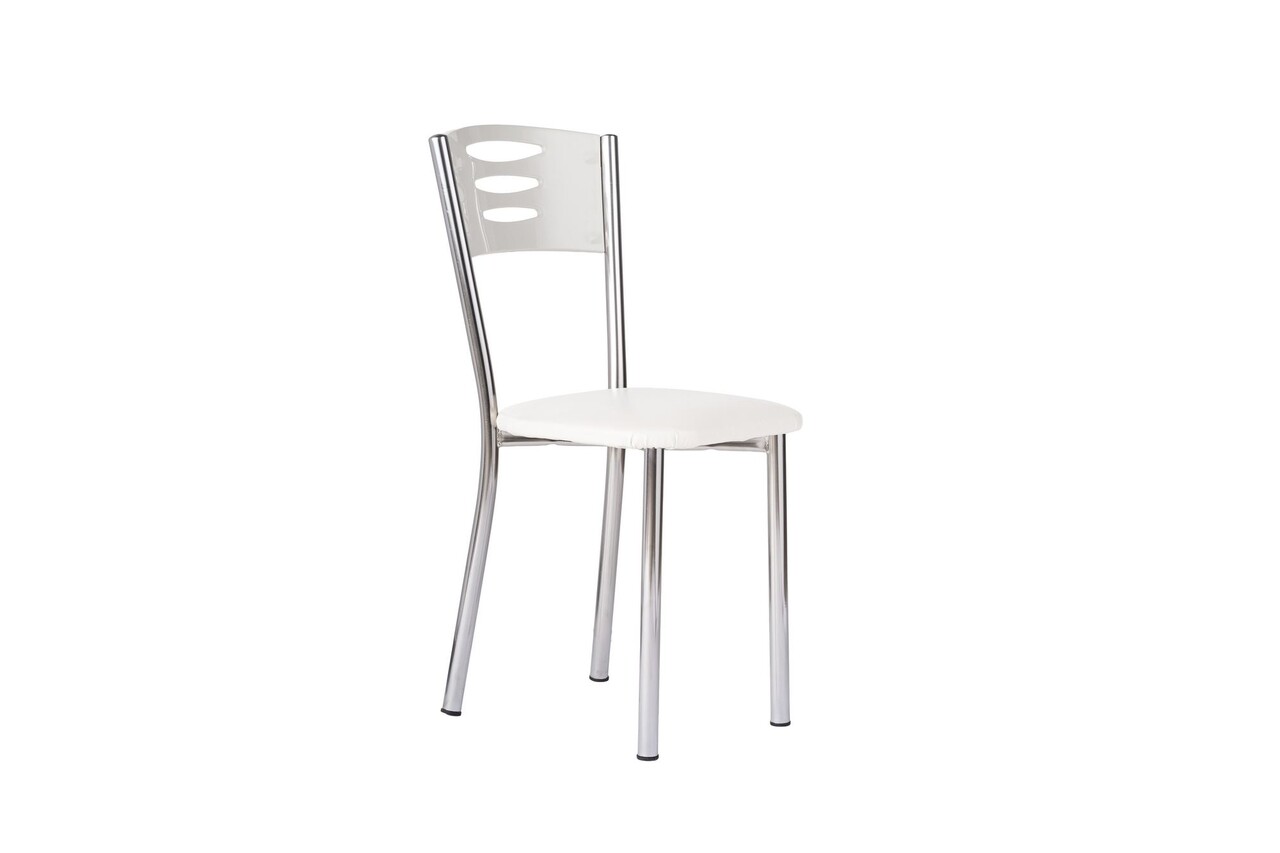 Set scaune 2 piese, Hanah Home, Polo, Metal, Alb / Crom - view 2