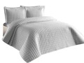 Set cuvertura de pat dubla 3 piese, Estiva - Grey, Dowry World, Bumbac