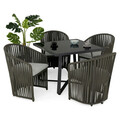 Set mobilier gradina/terasa Milano, 5 piese, aluminiu/poliester, gri/alb