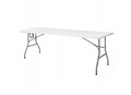 Set camping/picnic Heinner, 180x70x74 cm/182x28x43 cm, pliabil, otel/HDPE plastic, alb