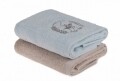 Set 2 prosoape de maini, Beverly Hills Polo Club, 50x90 cm, 100% bumbac, albastru/bej