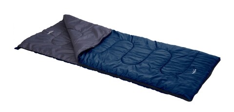 Sac de dormit pentru camping L, 180x74 cm, poliester, albastru inchis