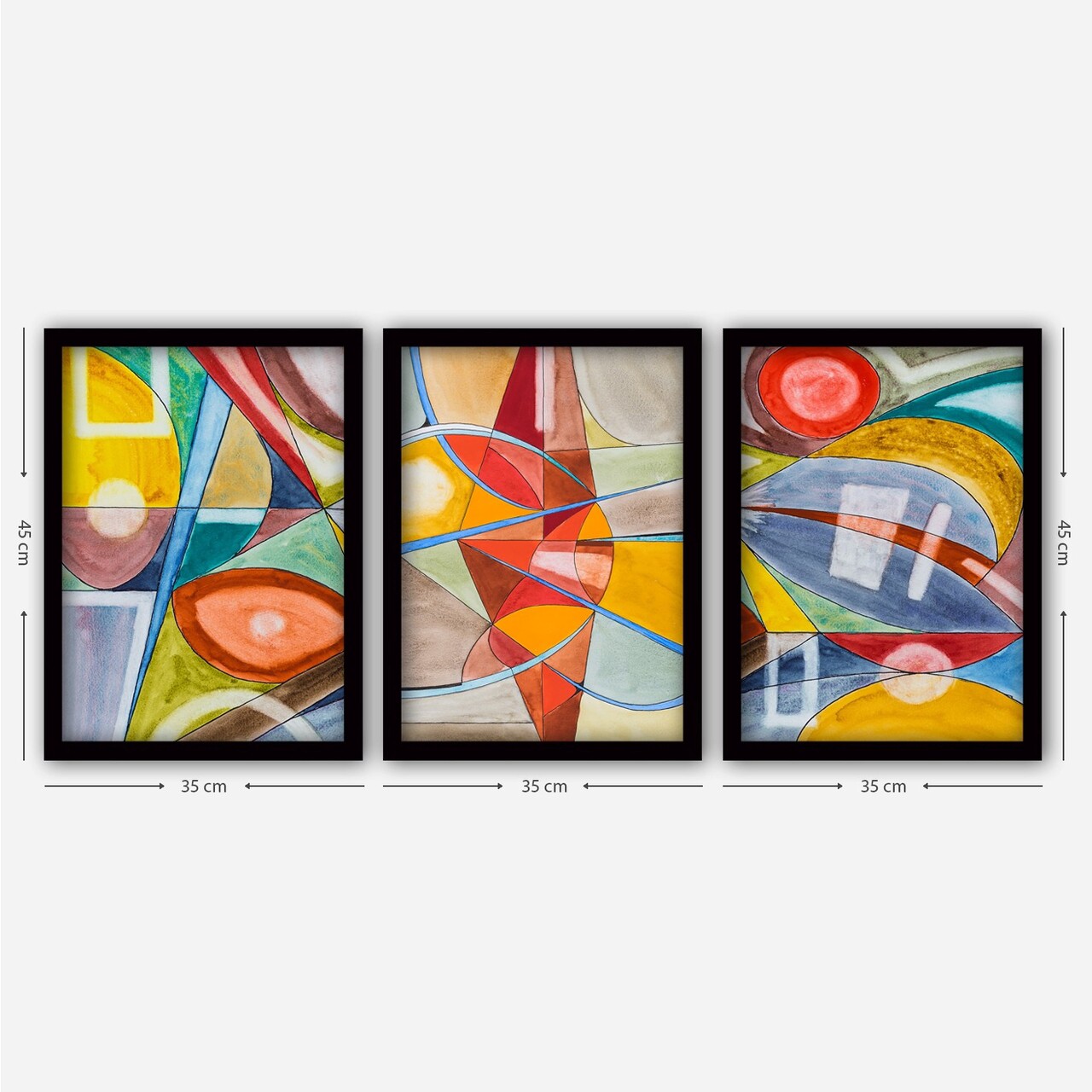Set 3 tablouri decorative, 3SC22, Plastic, Multicolor - view 2