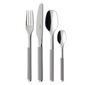Set tacamuri 24 piese, Villeroy & Boch, S+ Taupe Cutlery, inox/silicon