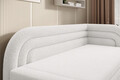 Canapea extensibila brat dreapta 3 locuri, ELTAP, Fabillo, 223x86x80 cm, lemn/poliester, alb