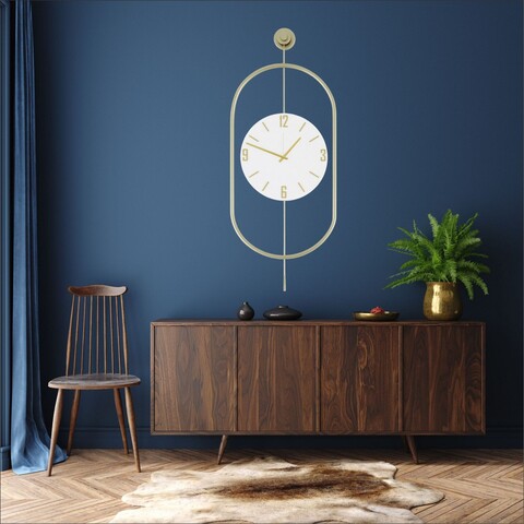 Ceas de perete, Mclock-00113, Lățime: 35 cm Înălțime: 85 cm Adâncime: 7 cm, Auriu