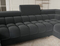 Coltar extensibil dreapta 3 locuri ELTAP, RT-06SO, Fectory, 346x205x93 cm, lemn/poliester, gri inchis