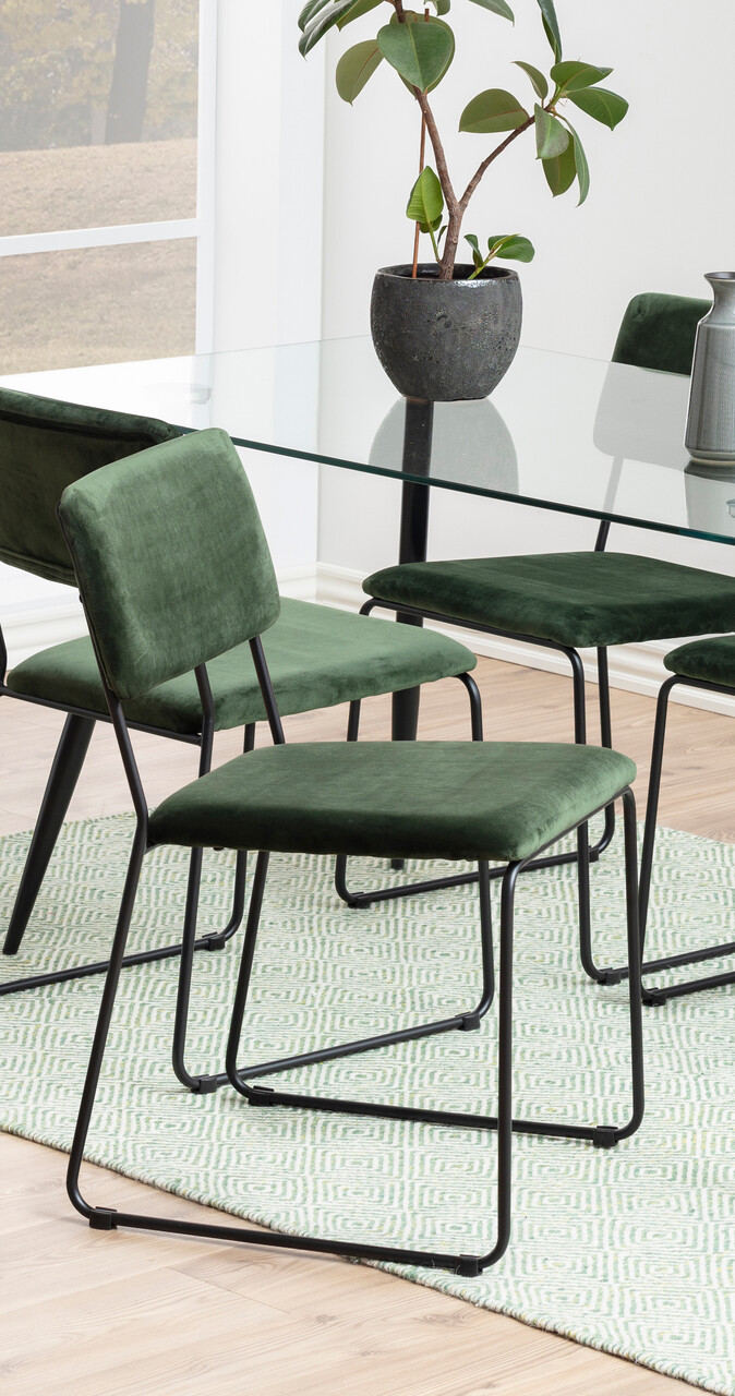Scaun Cornelia, Actona, 50x53.5x80 cm, catifea/otel, verde forest - view 2