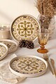 Set farfurii pentru desert, Hermia, 275KRM2608, Dimensiune: 21 cm (4 bucăți), Crem