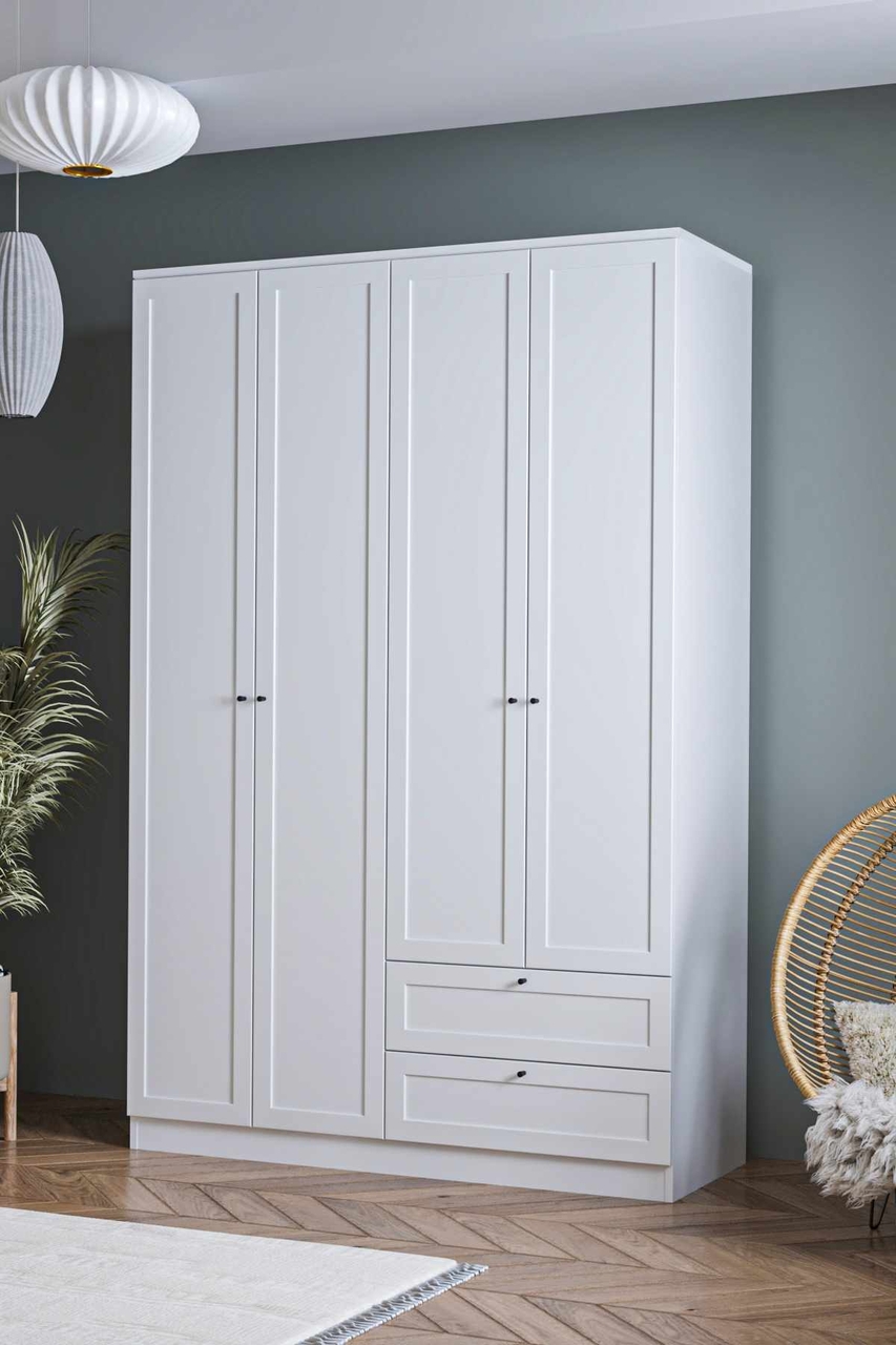 Dulap pentru haine, Hanah Home, Terra 210, 137x210x52 cm, Alb - view 3