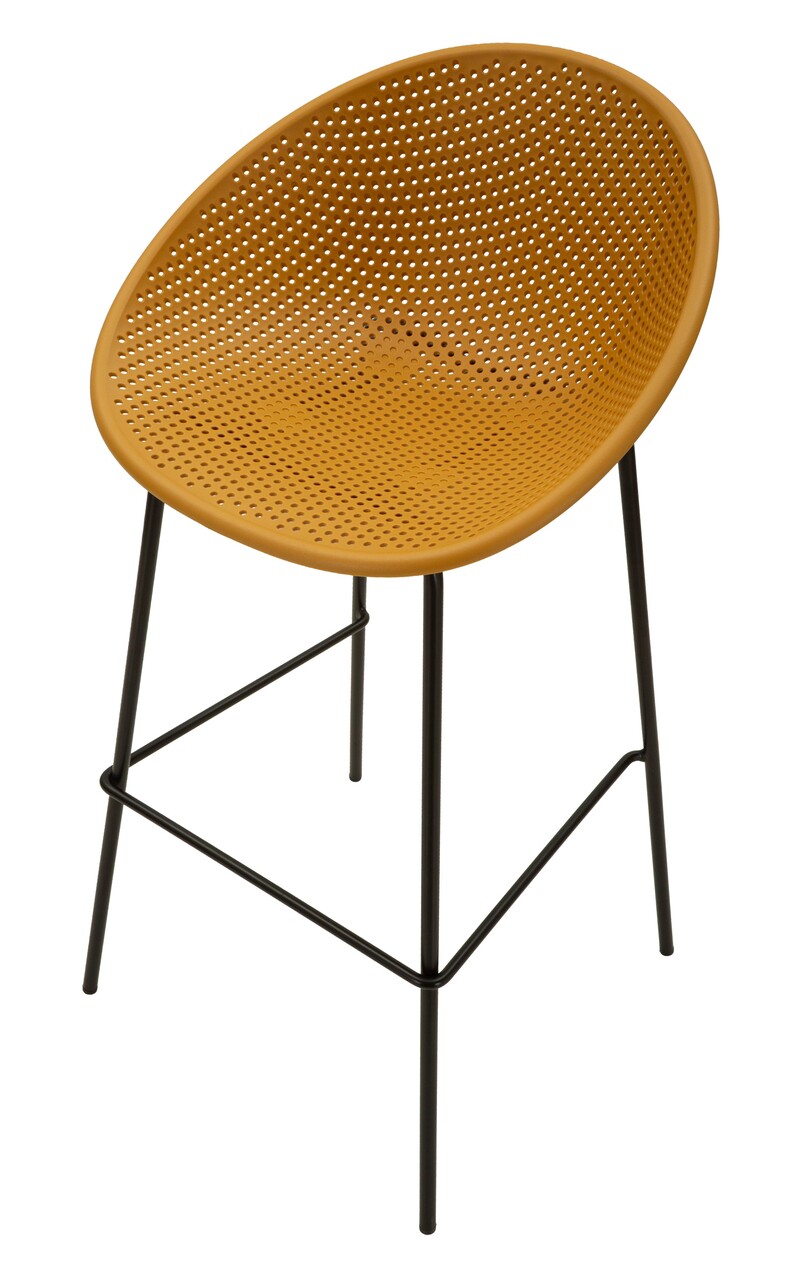 Set 2 scaune de bar, Mauro Ferretti, Ibiza, 50x50x98 cm, utilizare interior / exterior,  plastic/metal, mustar/negru - view 10