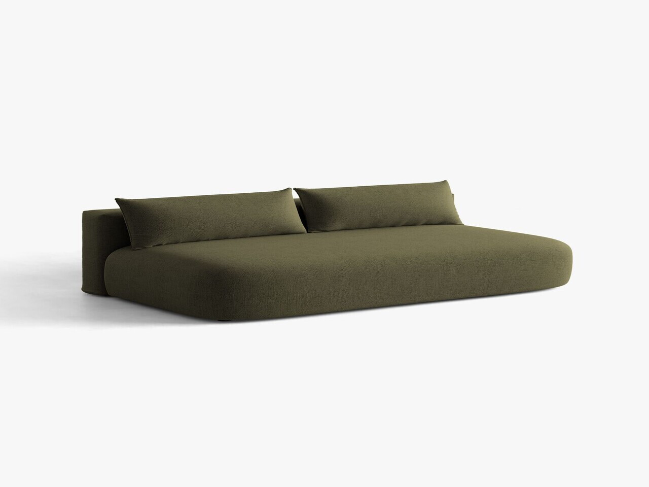 Canapea extensibila 3 locuri, Hena, Micadoni Home, 205x112x85 cm, tesatura structurata, verde — imaginea 2