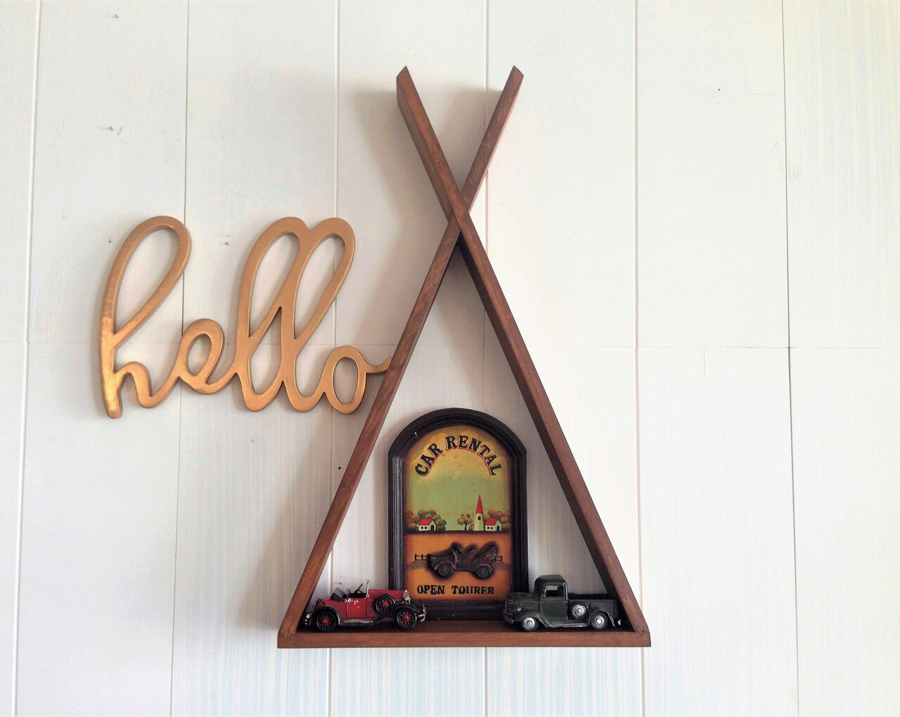 Raft de perete Tent XL 50x80x8.5 cm Maro