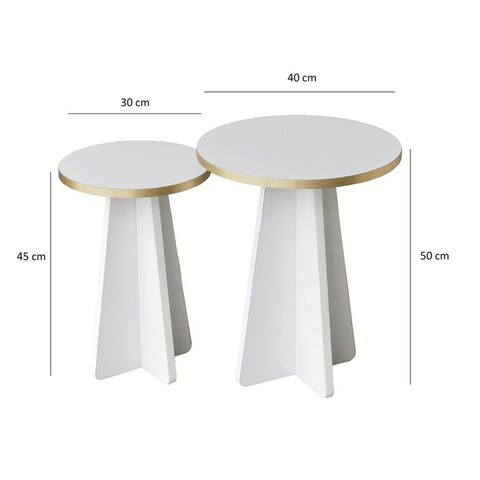 Set masuta de cafea, Neostill, Mushroom 2, PAL, Aur/Alb