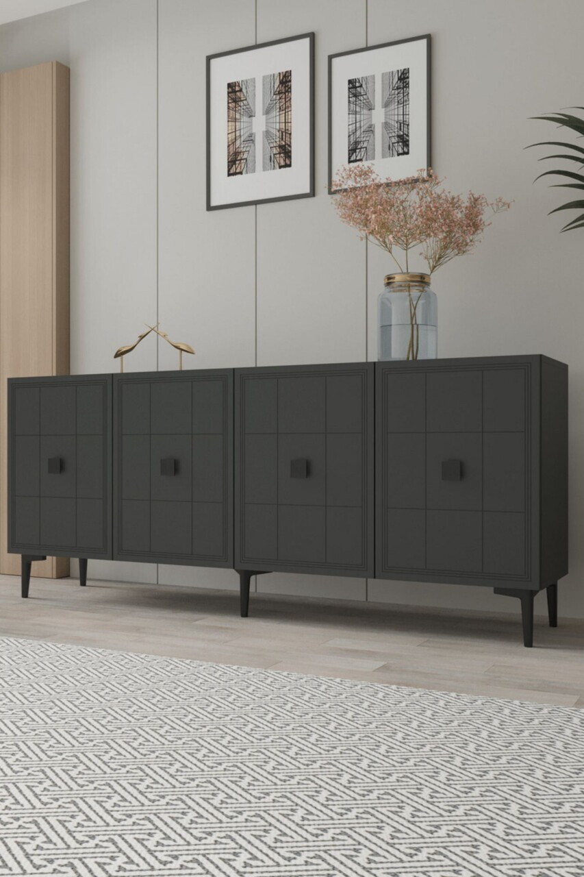 Consola, Hanah Home, Yuka 180, 180x75x32 cm, Antracit — imaginea 2