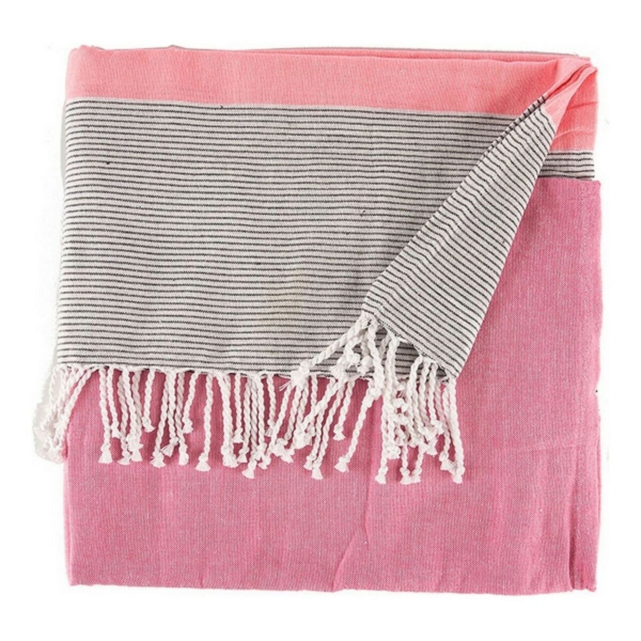 Patura / Pled Stripes, Gift Decor, 160 x 200 cm, 100% bumbac, roz