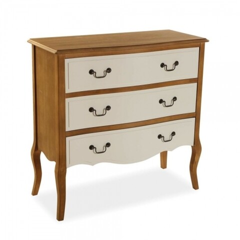 Comoda, kaira, 40 x 90 x 88 cm, lemn de pin, alb/maro
