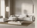Coltar stanga 4 locuri, Bergamo, Cosmopolitan Design, 344x152x70 cm, catifea chenille raiata, ivoriu