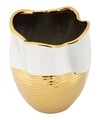 Vaza decorativa Lux, Mauro Ferretti, 20x25 cm, ceramica, alb/auriu
