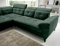 Coltar extensibil stanga 5 locuri ELTAP, LT-35RAQ, Inferne, 297x210x107 cm, lemn/poliester, verde inchis