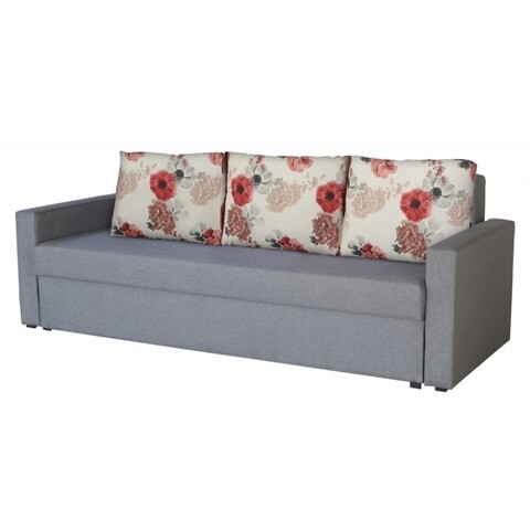 Poza Canapea extensibila Firenze Grey Roses Flower 218x85x85 cm, cu lada de depozitare