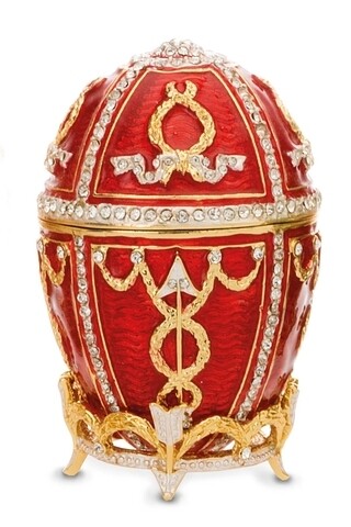 Cutie decorativa Egg, Hermann Bauer, 5x8 cm, rosu