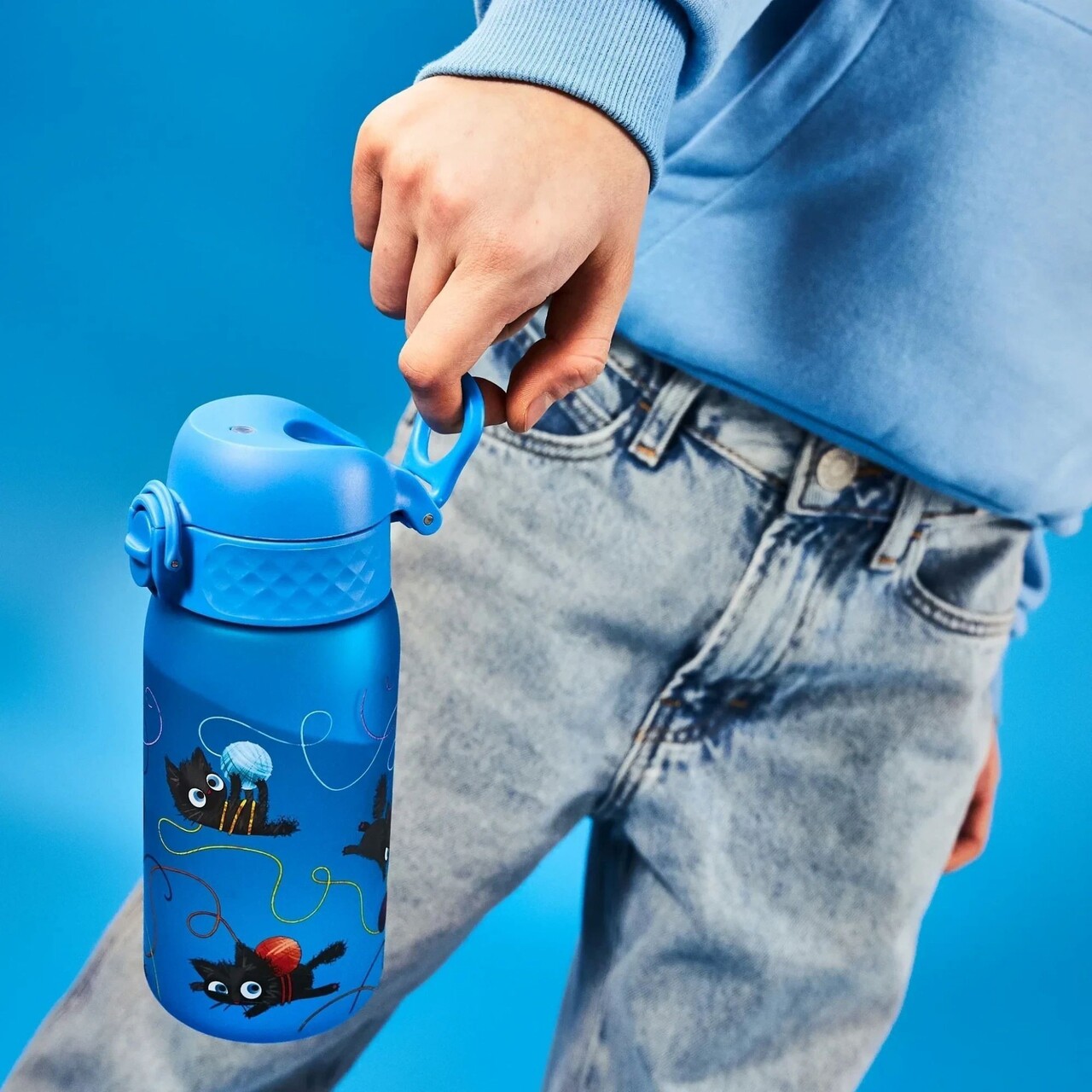 Sticla apa pentru copii, recyclon, 350ml, Cats - Ion8 - imagine 7