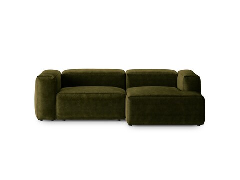 Coltar dreapta 2 locuri, Bergamo, Cosmopolitan Design, 244x152x70 cm, catifea chenille raiata, verde