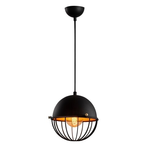 Lustra Sivani Tel MR - 737, Opviq, 20 x 116 cm, 1 x E27, 100W, negru/auriu