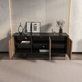 Bufet, Zena Home, Monaco, Negru / Nuc deschis