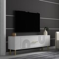 Comoda TV, Olivia, Retrol2, Alb/Auriu