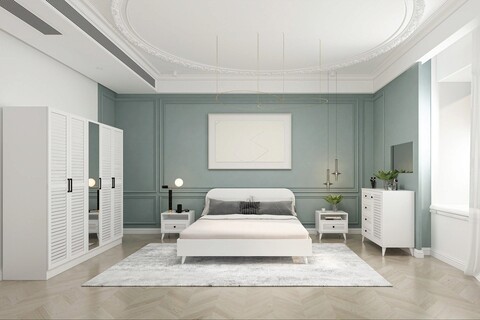 Set mobilier dormitor, Glenevis, Nil 105, Alb Glenevis