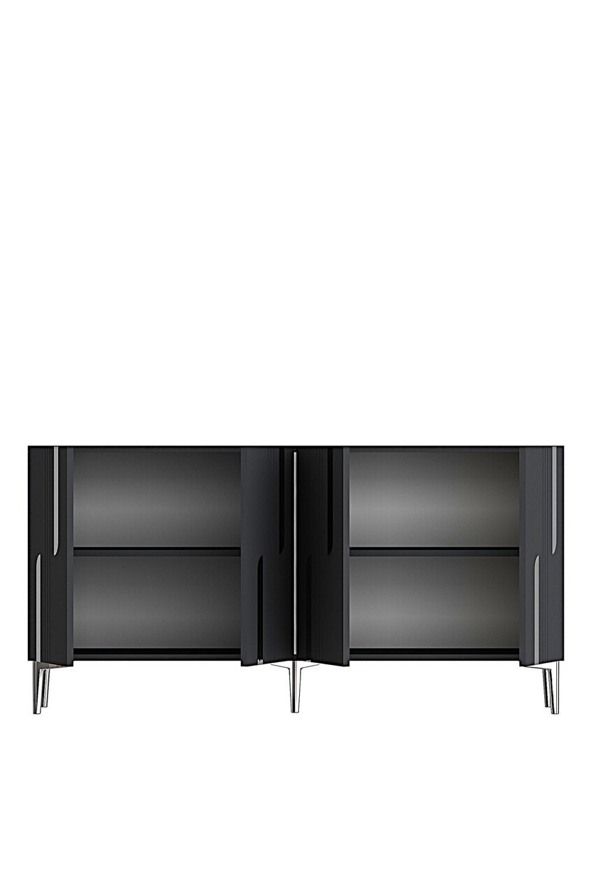 Consola, Hanah Home, Nota 150, 150x75x32 cm, Antracit / Argintiu — imaginea 6