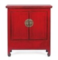 Bufet inferior Jinan, Bizzotto, 89x42x100 cm, lemn de ulm reciclat, rosu