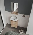 Set Dulap de Baie cu Chiuvetă și Oglindă (2 Piese), Hanah Home, Conza 45, Stejar