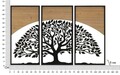 Decoratiune de perete 3 piese Arc, Mauro Ferretti, 105x70 cm, fier/MDF, negru/maro