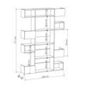 Biblioteca Molly N.3, Decortie, 120x20x171 cm, gri/galben mustar