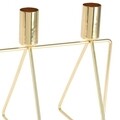 Suport pentru lumanari Geometric, 30x13.5x15 cm, metal, auriu