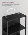 Biblioteca cu 6 rafturi, Vasagle, iluminare LED reglabila, 60x30.3x178.6 cm, otel/placaj, negru ebony